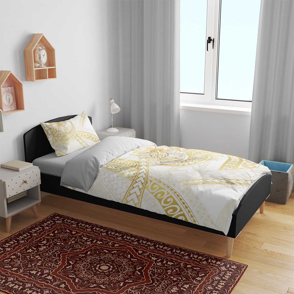 Samoa Lotu Tamaiti Gold Bedding Set Teuila Tatau - Polynesian Pride