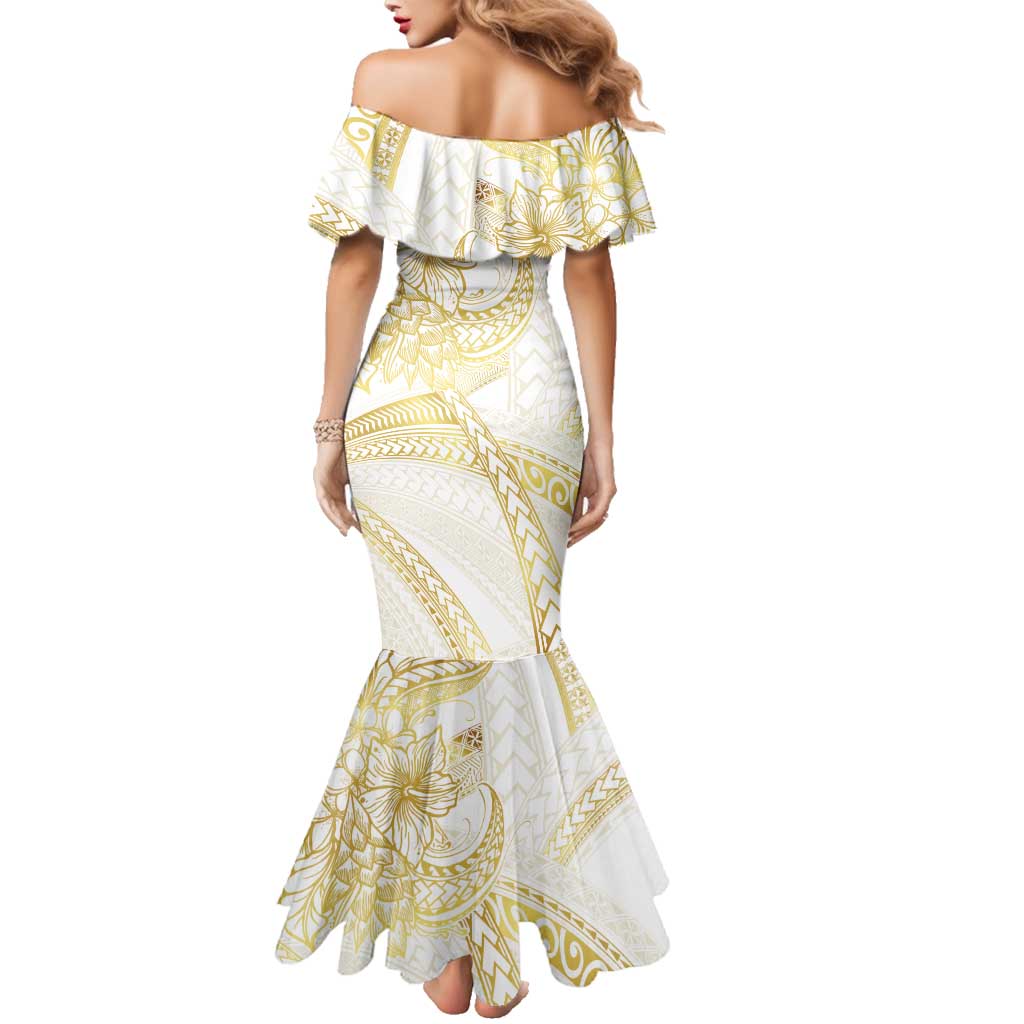 Samoa Lotu Tamaiti Gold Family Matching Mermaid Dress and Hawaiian Shirt Teuila Tatau LT7 - Polynesian Pride