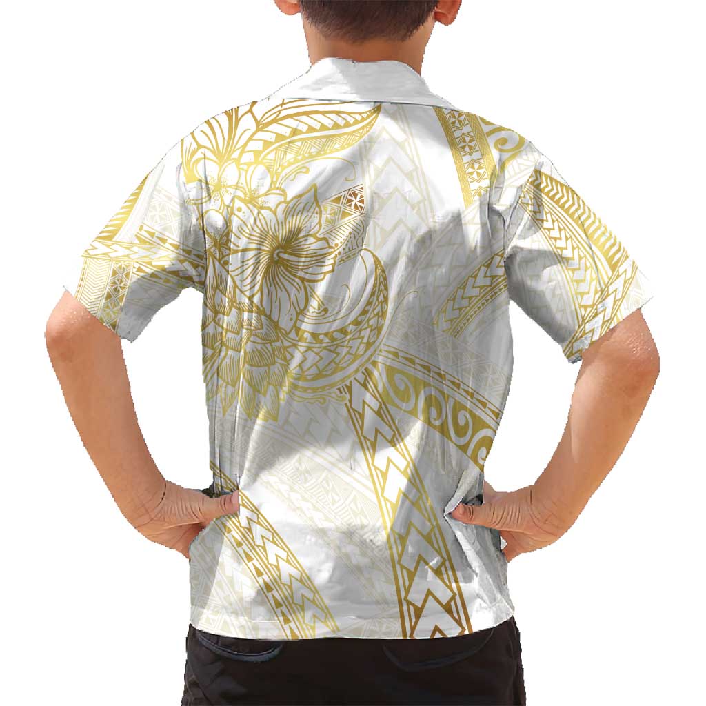 Samoa Lotu Tamaiti Gold Family Matching Summer Maxi Dress and Hawaiian Shirt Teuila Tatau LT7 - Polynesian Pride