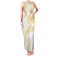 Samoa Lotu Tamaiti Gold Family Matching Tank Maxi Dress and Hawaiian Shirt Teuila Tatau LT7 Mom's Dress Gold - Polynesian Pride
