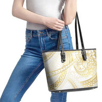 Samoa Lotu Tamaiti Gold Leather Tote Bag Teuila Tatau - Polynesian Pride