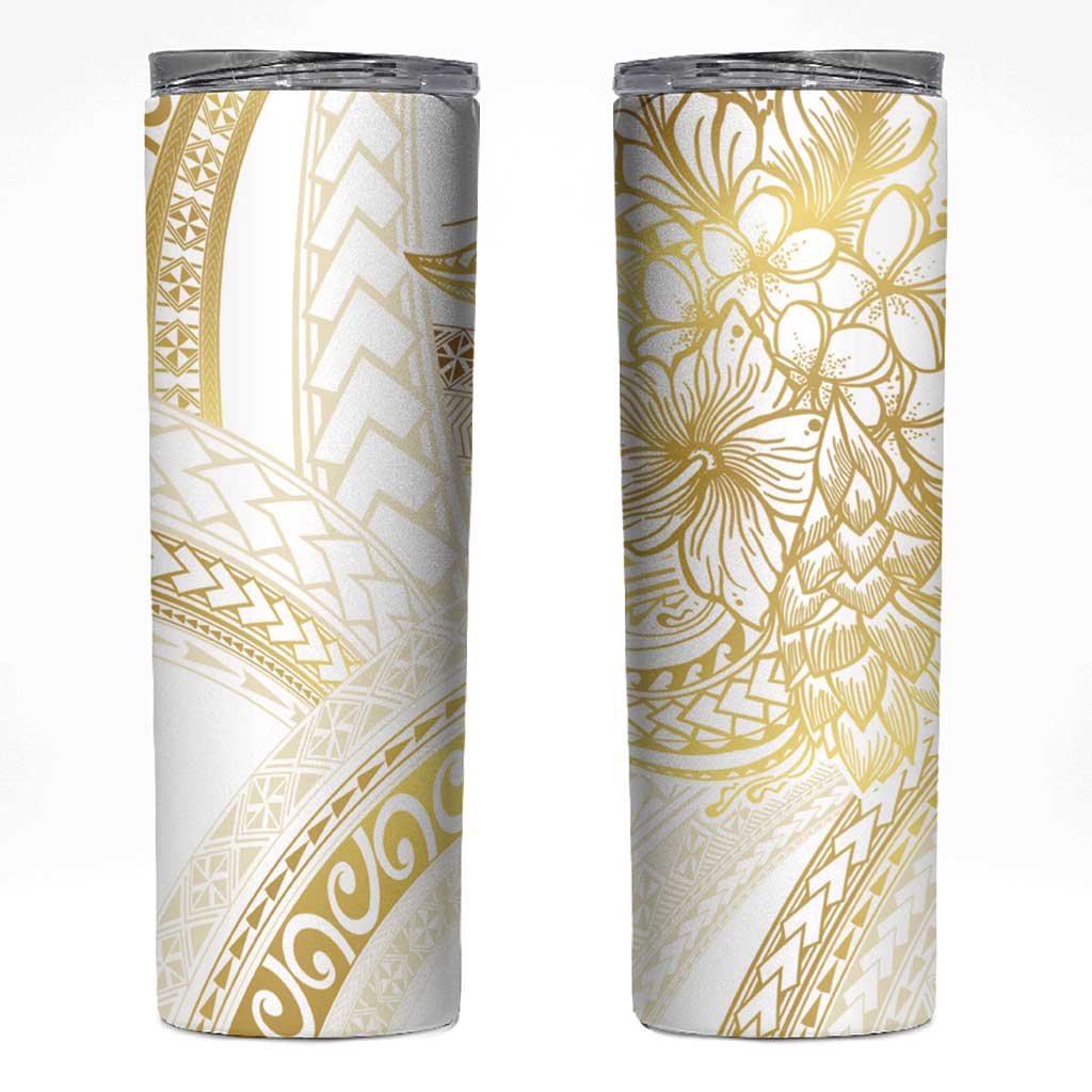 Samoa Lotu Tamaiti Gold Skinny Tumbler Teuila Tatau LT7 Gold - Polynesian Pride