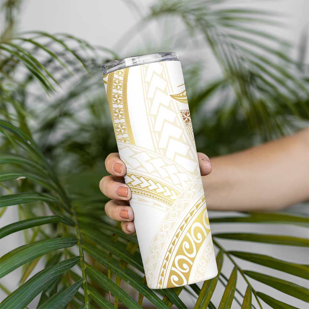 Samoa Lotu Tamaiti Gold Skinny Tumbler Teuila Tatau LT7 - Polynesian Pride