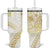 Samoa Lotu Tamaiti Gold Tumbler With Handle Teuila Tatau - Polynesian Pride