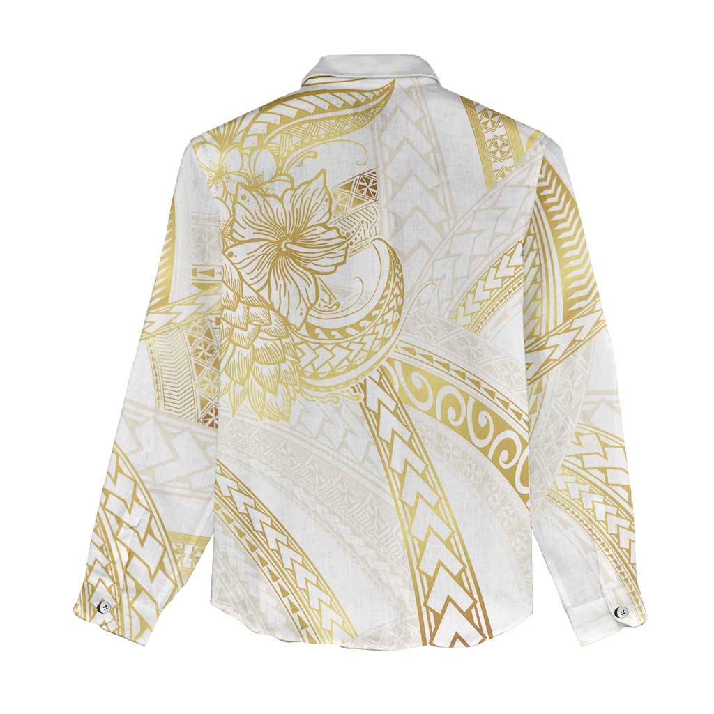 Samoa Lotu Tamaiti Gold Women Casual Shirt Teuila Tatau LT7 - Polynesian Pride