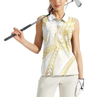Samoa Lotu Tamaiti Gold Women Sleeveless Polo Shirt Teuila Tatau LT7 - Polynesian Pride