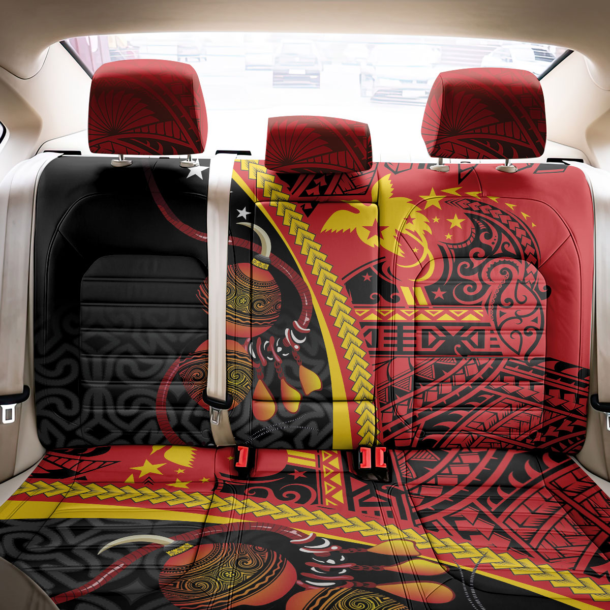 Papua New Guinea Independence Back Car Seat Cover PNG Bagi and Lime Pot LT7 - Polynesian Pride