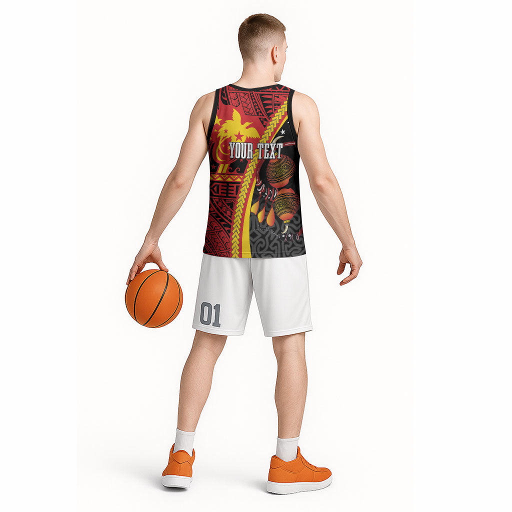 Papua New Guinea Independence Personalised Basketball Jersey PNG Bagi and Lime Pot LT7 - Polynesian Pride