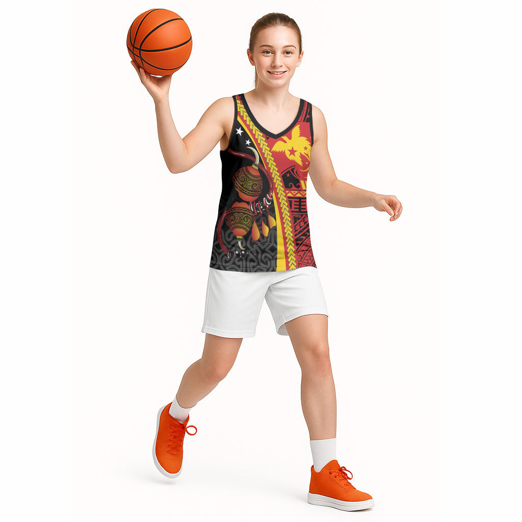 Papua New Guinea Independence Personalised Basketball Jersey PNG Bagi and Lime Pot LT7 - Polynesian Pride