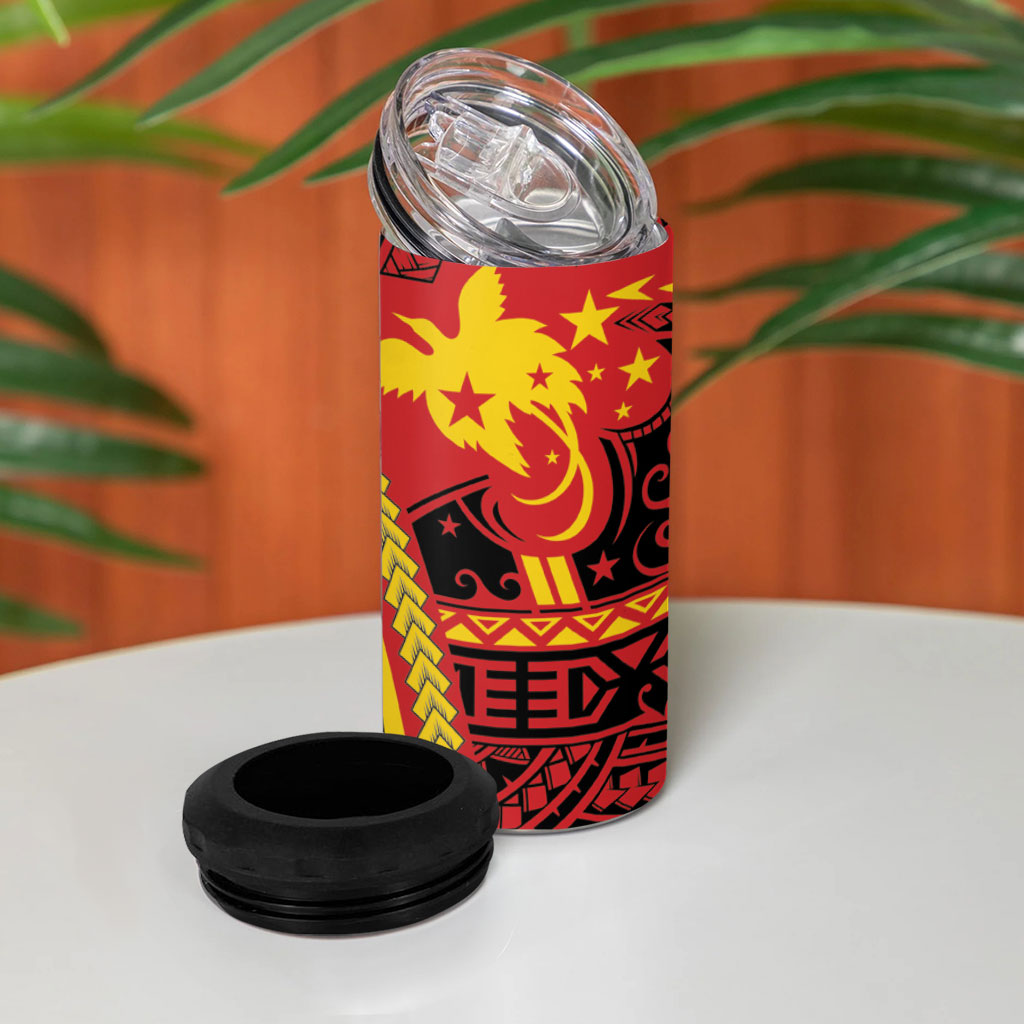 Papua New Guinea Independence 4 in 1 Can Cooler Tumbler PNG Bagi and Lime Pot LT7 - Polynesian Pride