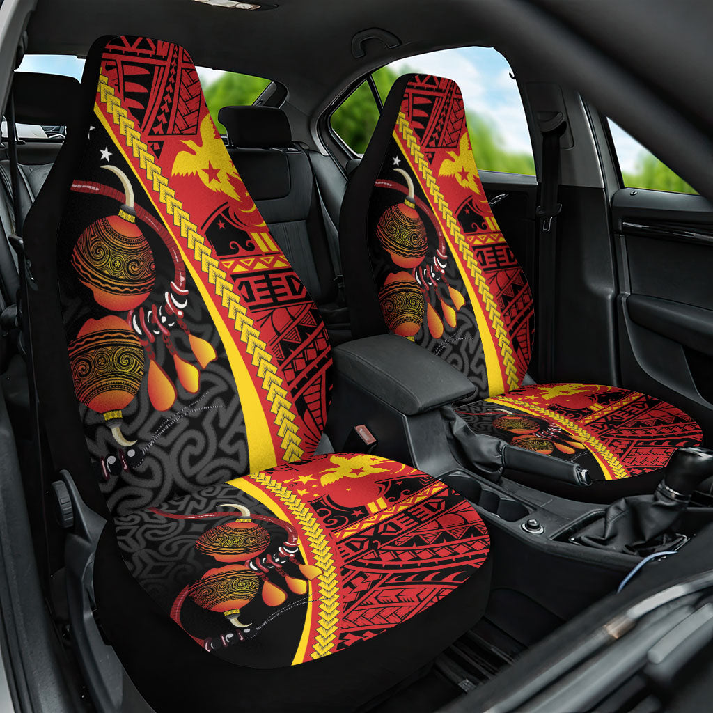 Papua New Guinea Independence Car Seat Cover PNG Bagi and Lime Pot LT7 One Size Black - Polynesian Pride