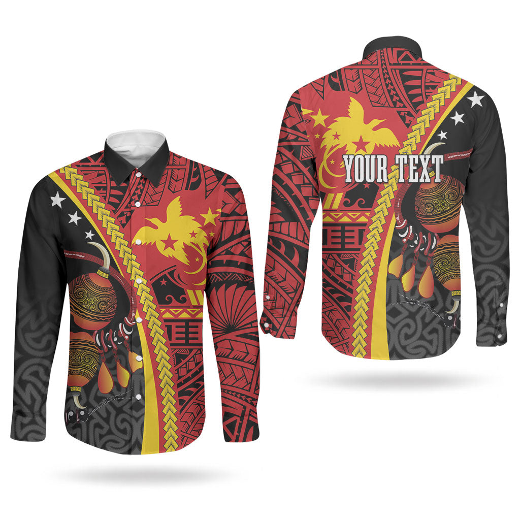 Papua New Guinea Independence Personalised Couples Matching Off Shoulder Short Dress and Long Sleeve Button Shirt PNG Bagi and Lime Pot LT7 - Polynesian Pride