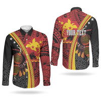 Papua New Guinea Independence Personalised Couples Matching Off Shoulder Short Dress and Long Sleeve Button Shirt PNG Bagi and Lime Pot LT7 - Polynesian Pride