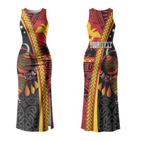 Papua New Guinea Independence Personalised Couples Matching Tank Maxi Dress and Hawaiian Shirt PNG Bagi and Lime Pot LT7 - Polynesian Pride