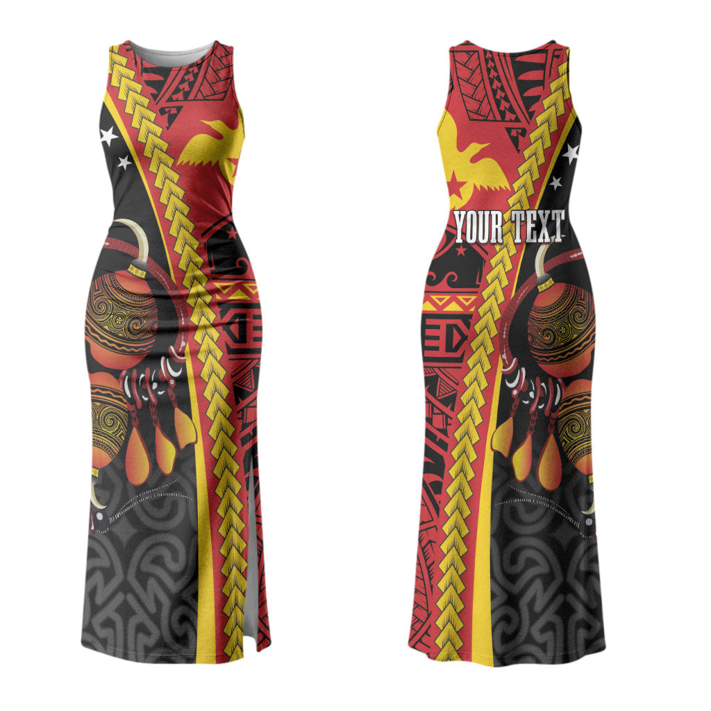 Papua New Guinea Independence Personalised Couples Matching Tank Maxi Dress and Long Sleeve Button Shirt PNG Bagi and Lime Pot LT7 - Polynesian Pride