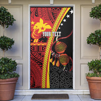 Papua New Guinea Independence Personalised Door Cover PNG Bagi and Lime Pot LT7 Black - Polynesian Pride