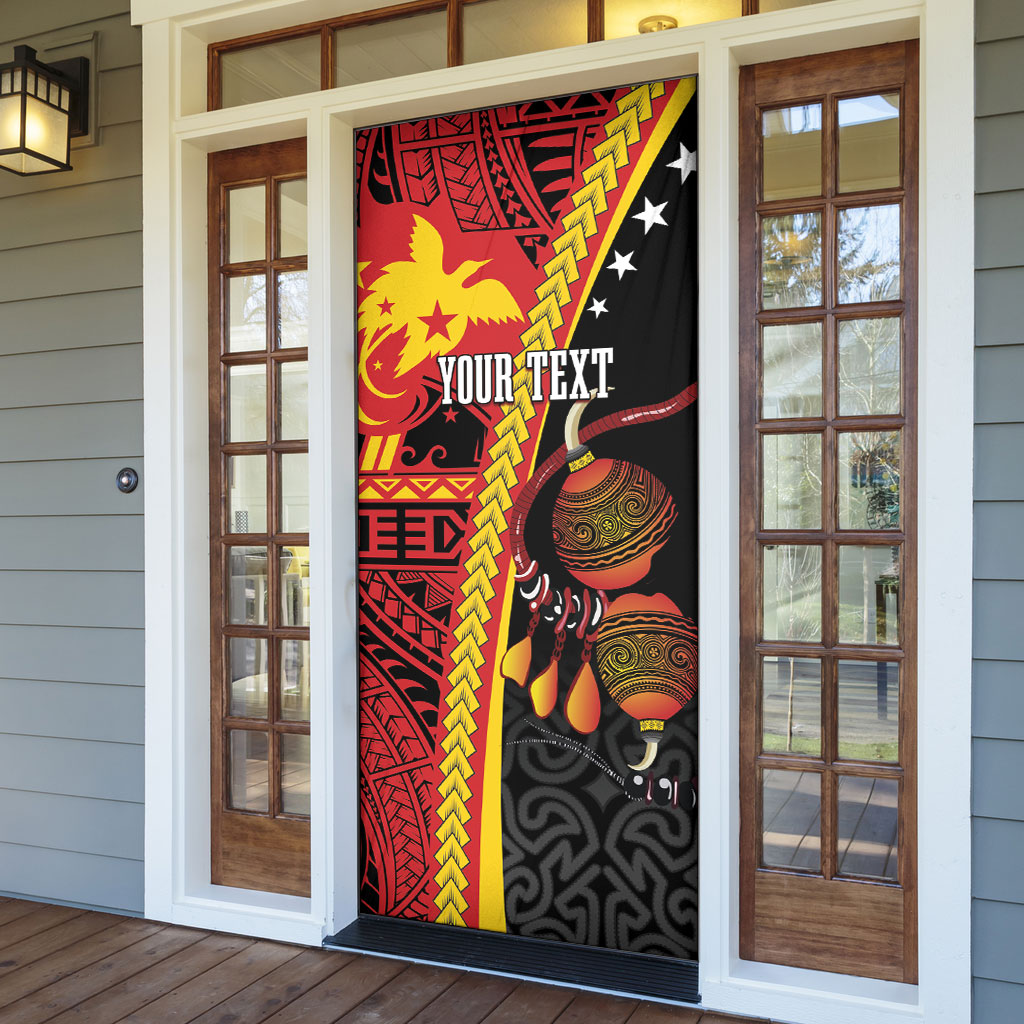 Papua New Guinea Independence Personalised Door Cover PNG Bagi and Lime Pot LT7 - Polynesian Pride