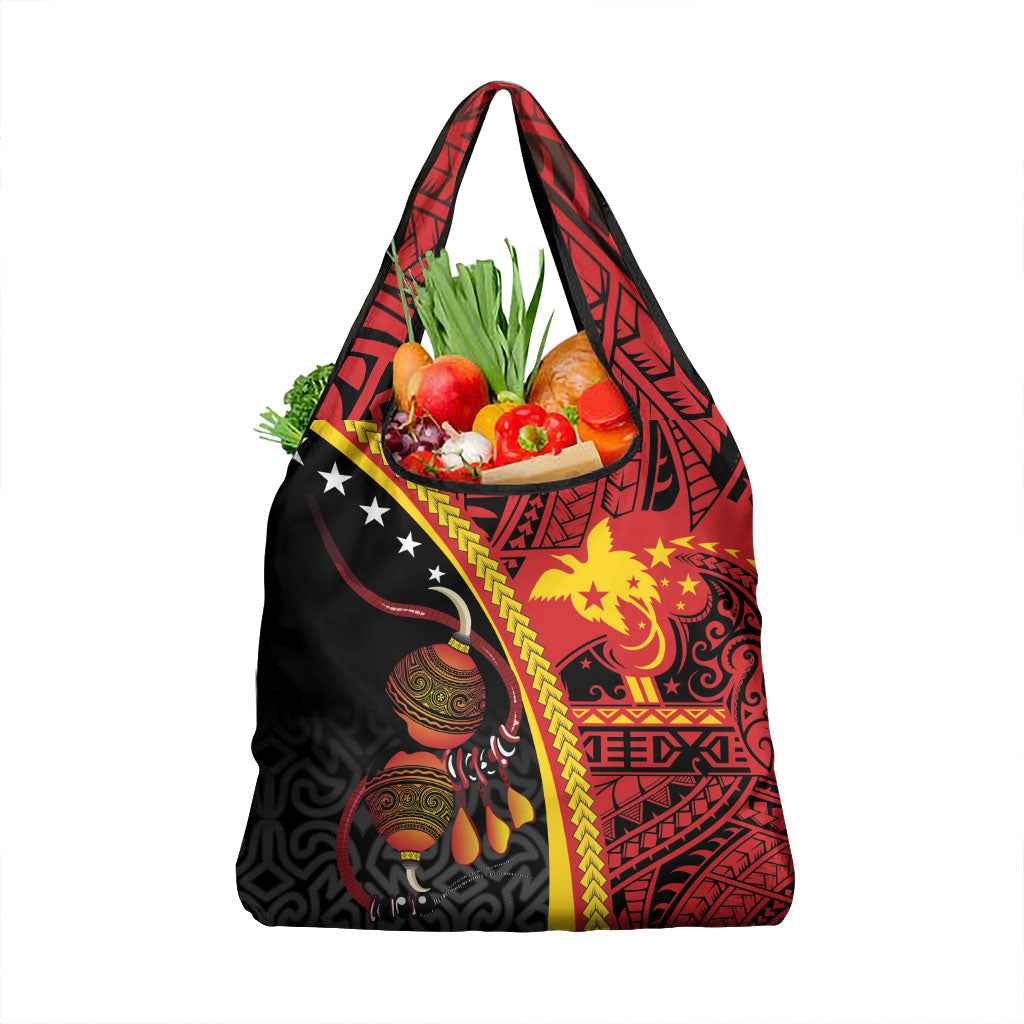 Papua New Guinea Independence Grocery Bag PNG Bagi and Lime Pot LT7 1-pack One Size Black - Polynesian Pride