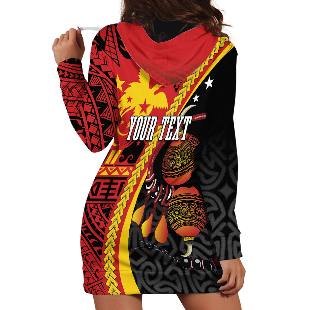 Papua New Guinea Independence Personalised Hoodie Dress PNG Bagi and Lime Pot LT7 - Polynesian Pride