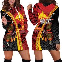 Papua New Guinea Independence Personalised Hoodie Dress PNG Bagi and Lime Pot LT7 - Polynesian Pride