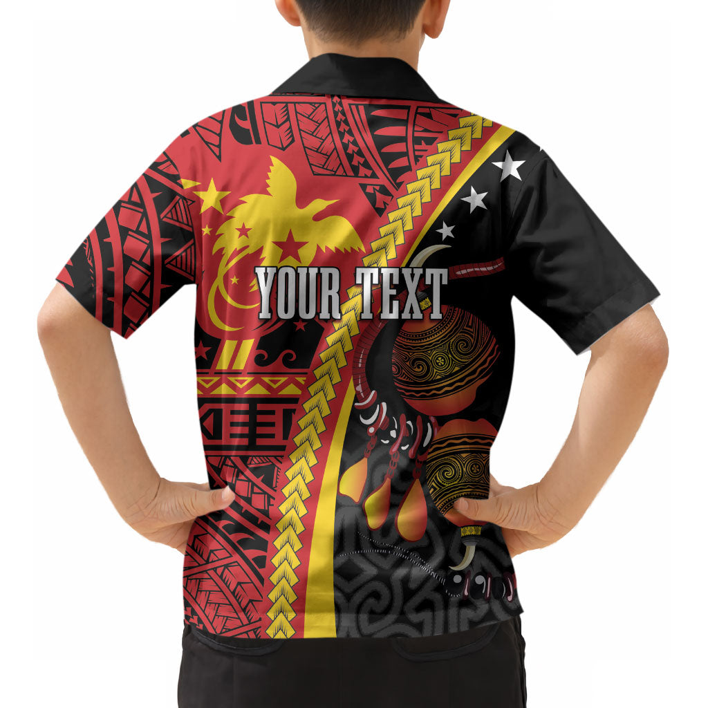 Papua New Guinea Independence Personalised Kid Hawaiian Shirt PNG Bagi and Lime Pot LT7 - Polynesian Pride