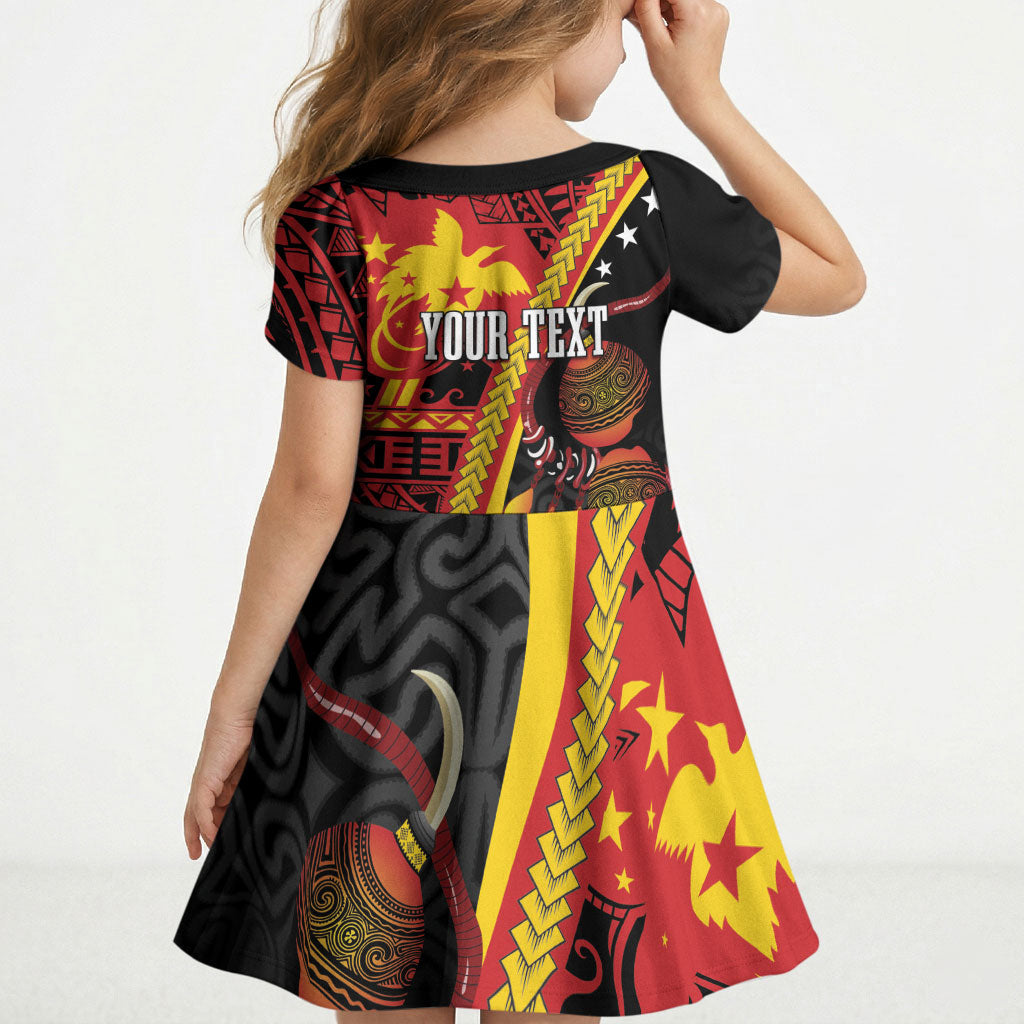 Papua New Guinea Independence Personalised Kid Short Sleeve Dress PNG Bagi and Lime Pot LT7 - Polynesian Pride