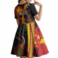 Papua New Guinea Independence Personalised Kid Short Sleeve Dress PNG Bagi and Lime Pot LT7 - Polynesian Pride