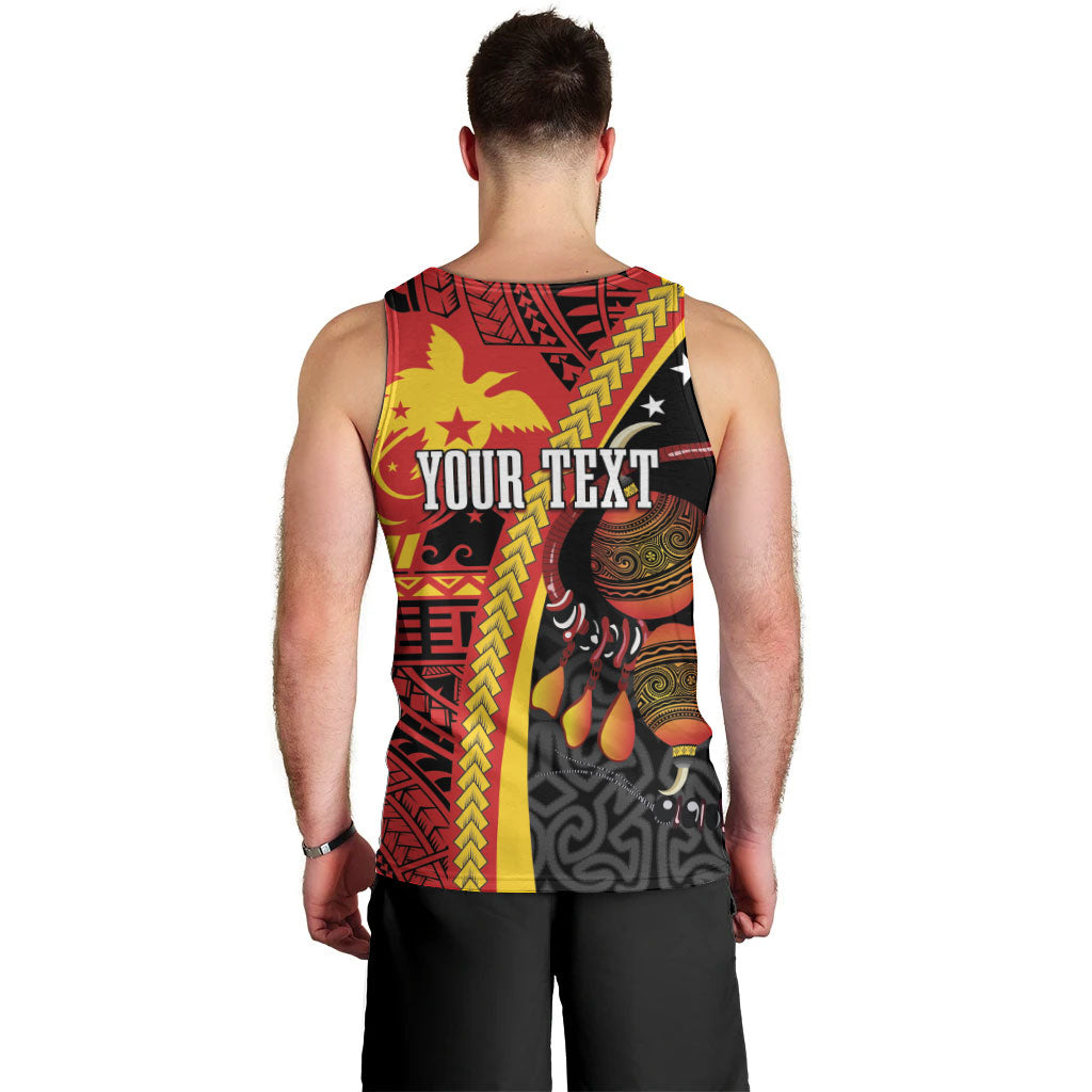 Papua New Guinea Independence Personalised Men Tank Top PNG Bagi and Lime Pot LT7 - Polynesian Pride