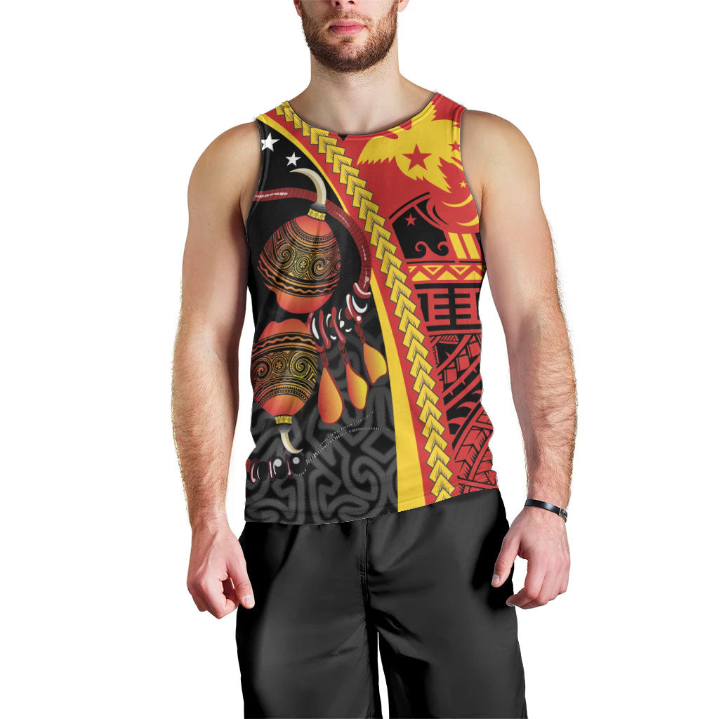 Papua New Guinea Independence Personalised Men Tank Top PNG Bagi and Lime Pot LT7 - Polynesian Pride
