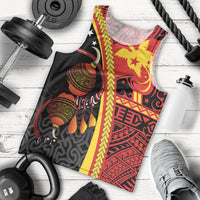 Papua New Guinea Independence Personalised Men Tank Top PNG Bagi and Lime Pot LT7 - Polynesian Pride