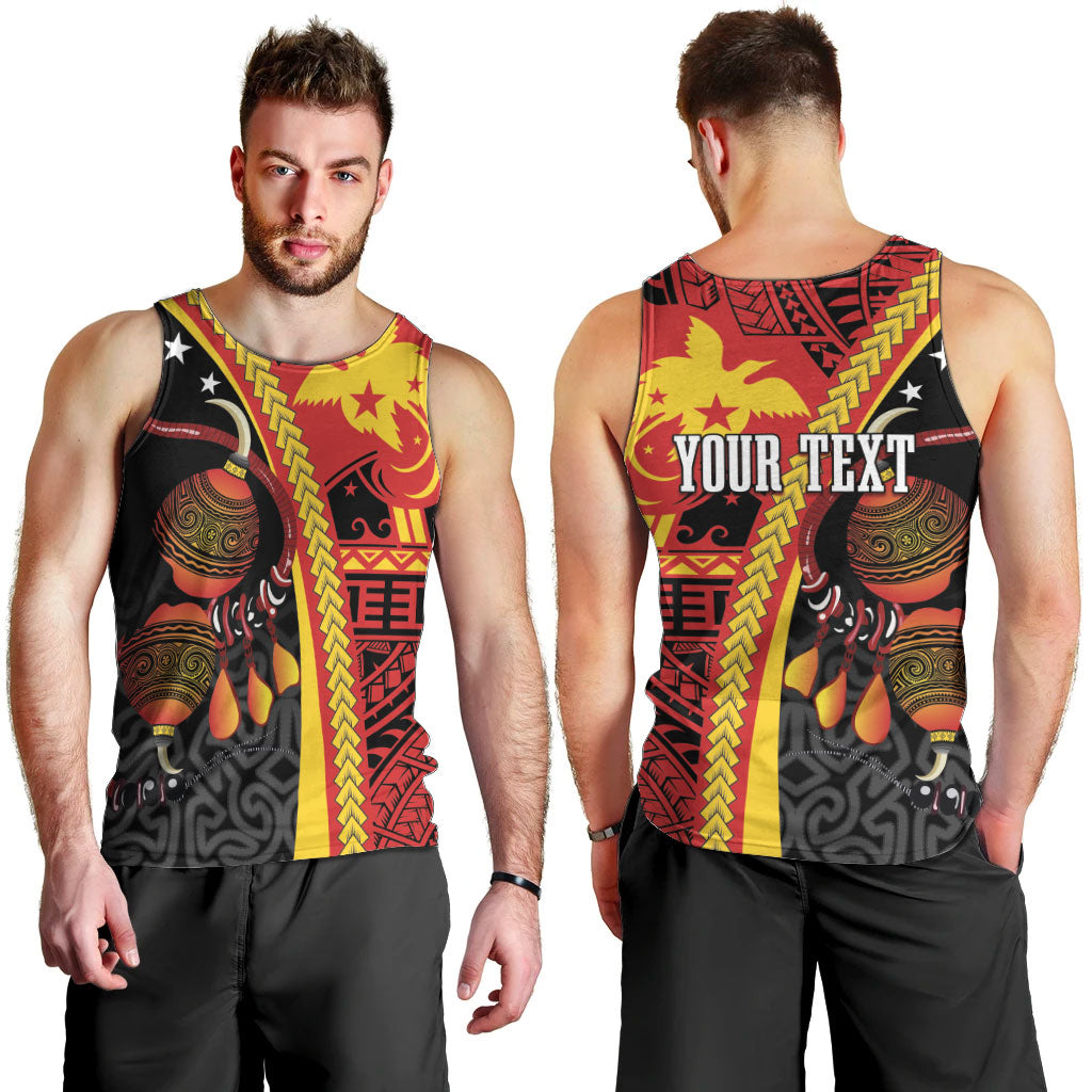 Papua New Guinea Independence Personalised Men Tank Top PNG Bagi and Lime Pot LT7 - Polynesian Pride