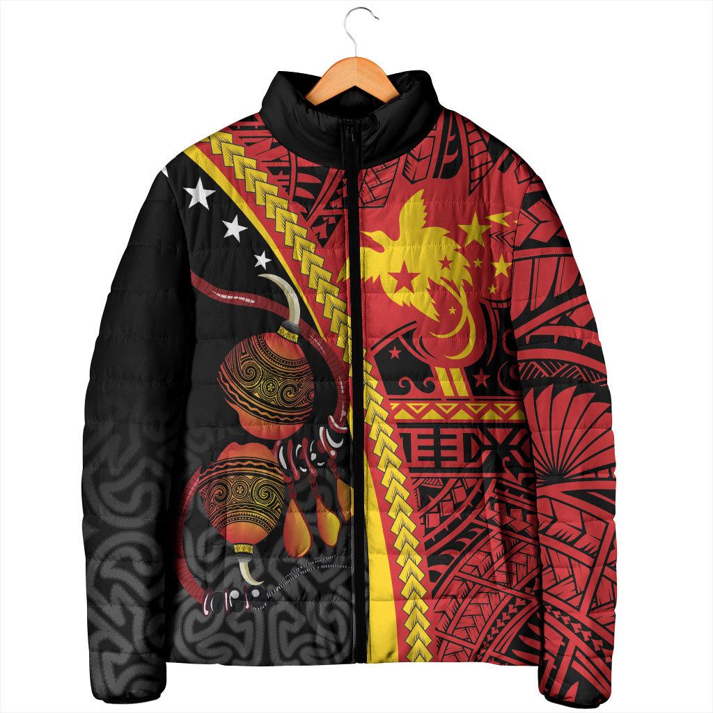 Papua New Guinea Independence Personalised Padded Jacket PNG Bagi and Lime Pot LT7 - Polynesian Pride
