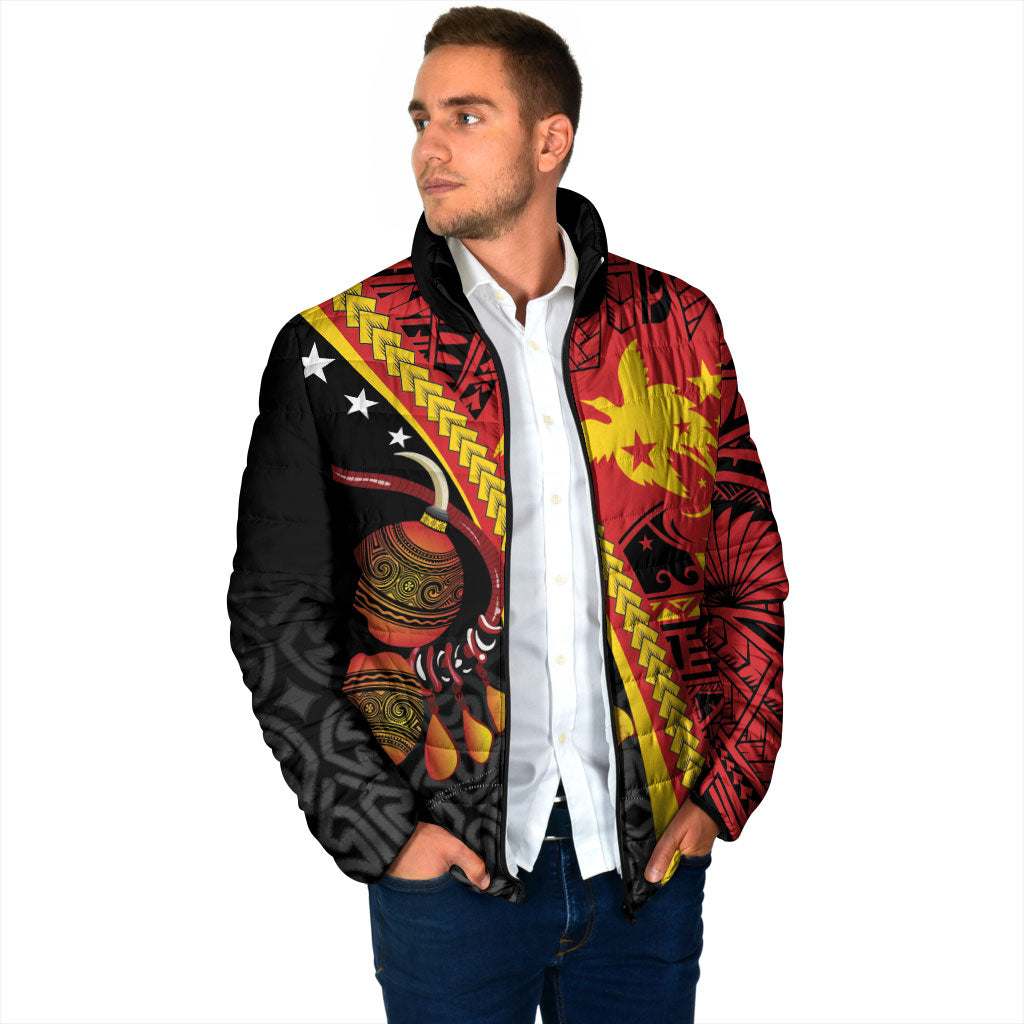 Papua New Guinea Independence Personalised Padded Jacket PNG Bagi and Lime Pot LT7 - Polynesian Pride