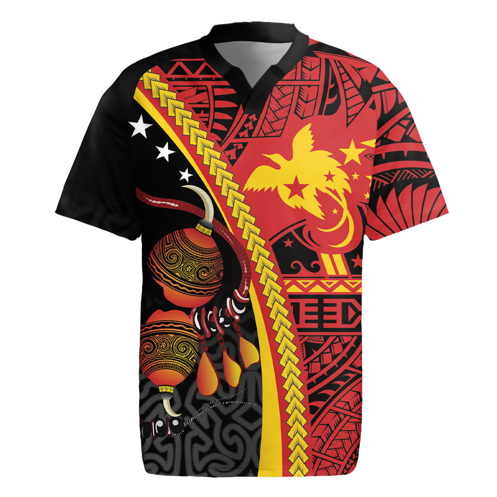 Papua New Guinea Independence Personalised Rugby Jersey PNG Bagi and Lime Pot LT7 Black - Polynesian Pride
