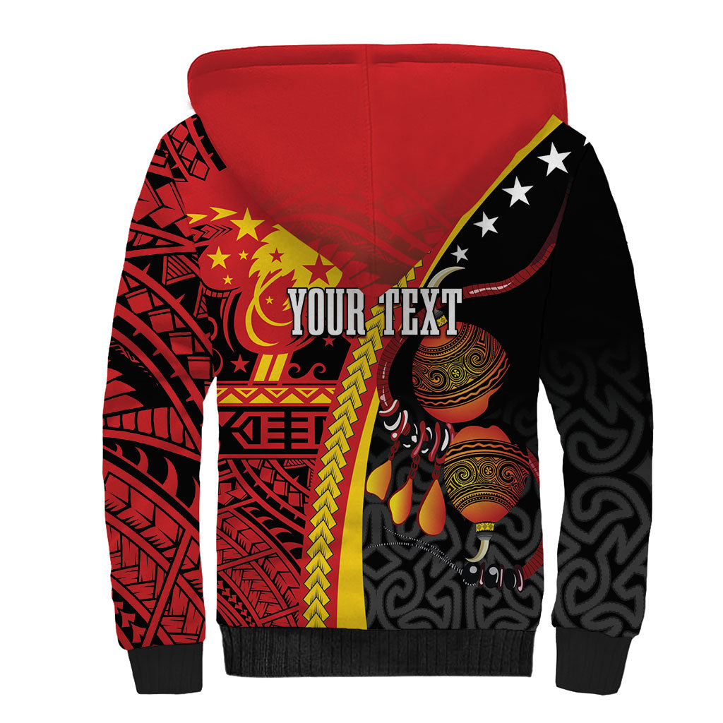 Papua New Guinea Independence Personalised Sherpa Hoodie PNG Bagi and Lime Pot LT7 - Polynesian Pride