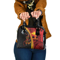 Papua New Guinea Independence Shoulder Handbag PNG Bagi and Lime Pot LT7 One Size Black - Polynesian Pride