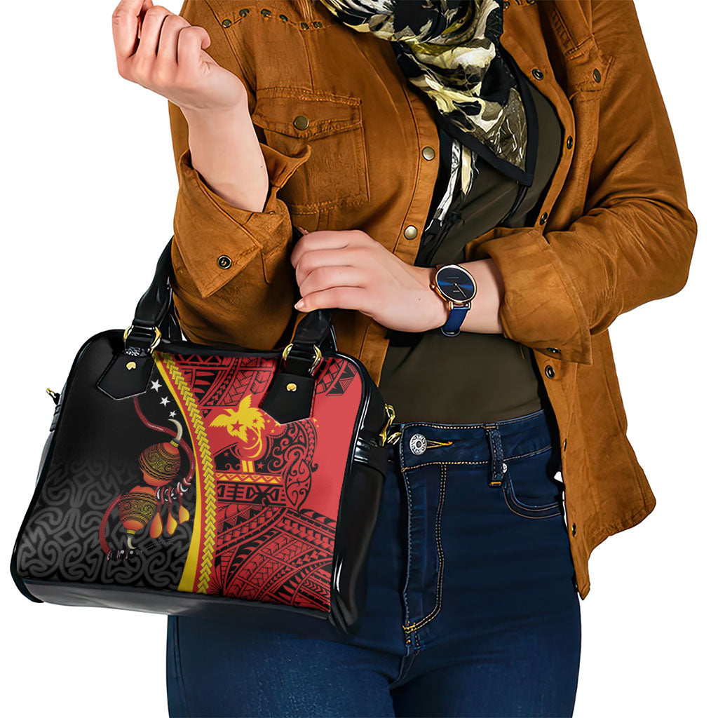 Papua New Guinea Independence Shoulder Handbag PNG Bagi and Lime Pot LT7 - Polynesian Pride