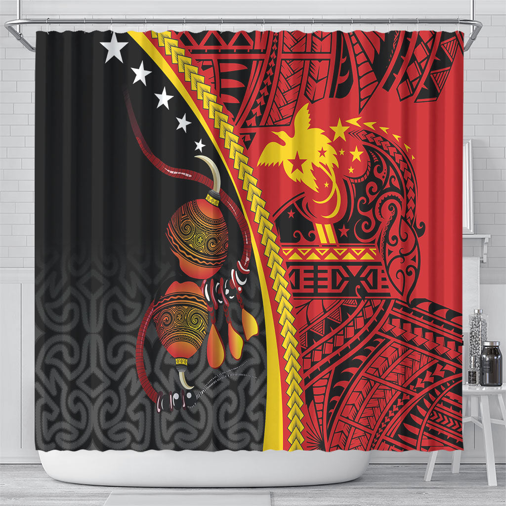 Papua New Guinea Independence Shower Curtain PNG Bagi and Lime Pot LT7 - Polynesian Pride