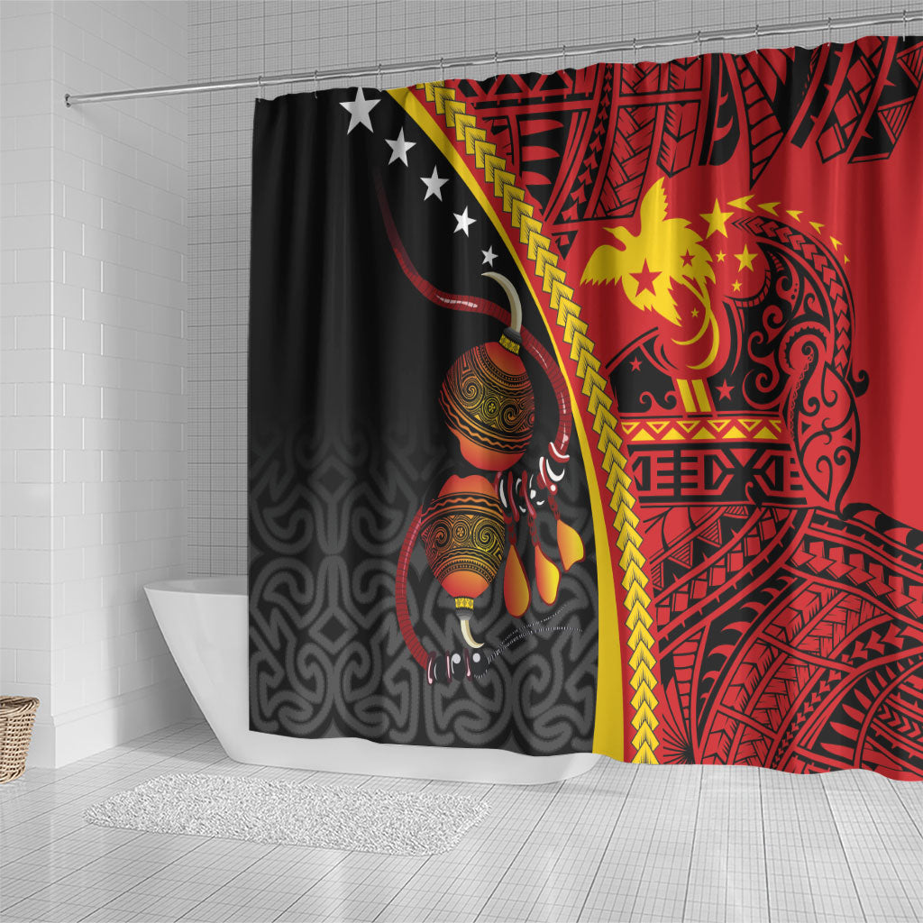 Papua New Guinea Independence Shower Curtain PNG Bagi and Lime Pot LT7 - Polynesian Pride