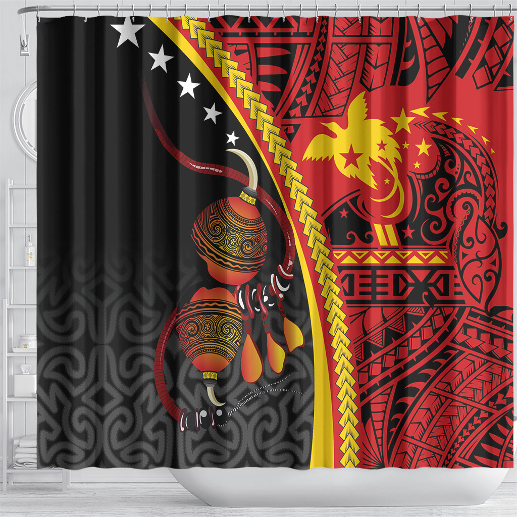 Papua New Guinea Independence Shower Curtain PNG Bagi and Lime Pot LT7 - Polynesian Pride