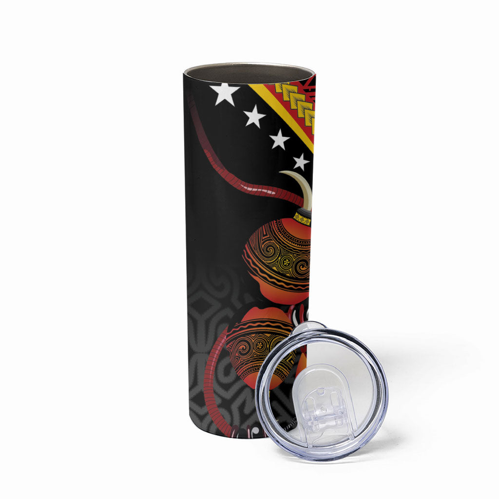 Papua New Guinea Independence Skinny Tumbler PNG Bagi and Lime Pot LT7 - Polynesian Pride