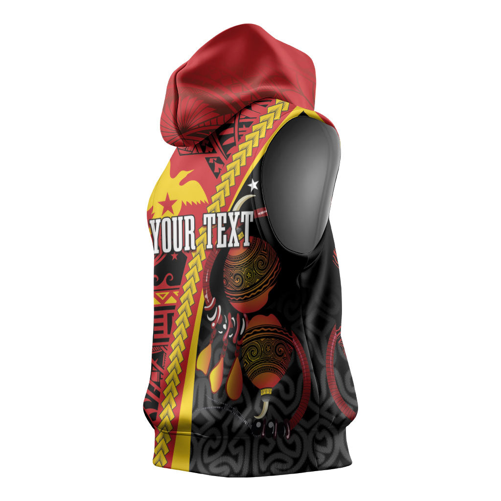 Papua New Guinea Independence Personalised Sleeveless Hoodie PNG Bagi and Lime Pot LT7 - Polynesian Pride