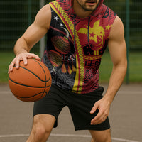 Papua New Guinea Independence Personalised Sleeveless Hoodie PNG Bagi and Lime Pot LT7 - Polynesian Pride