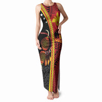 Papua New Guinea Independence Personalised Tank Maxi Dress PNG Bagi and Lime Pot LT7 Women Black - Polynesian Pride