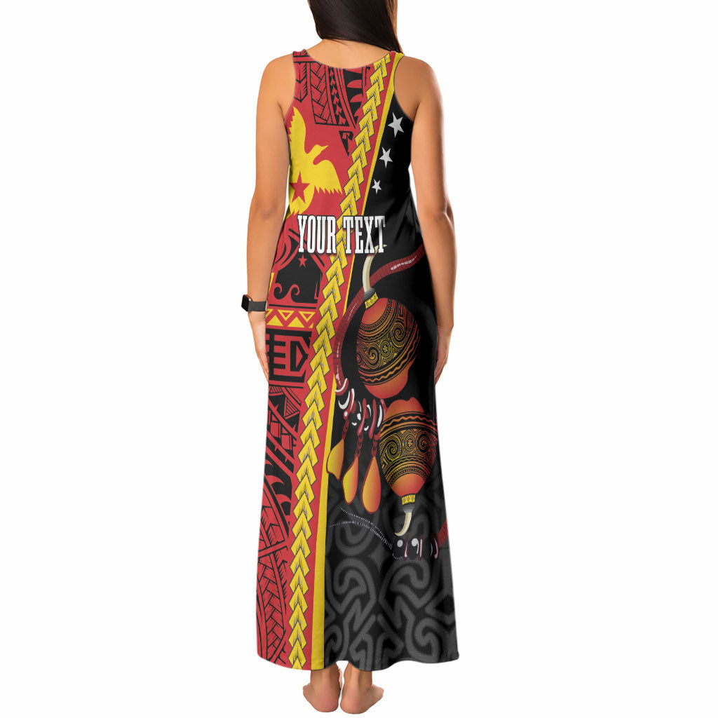 Papua New Guinea Independence Personalised Tank Maxi Dress PNG Bagi and Lime Pot LT7 - Polynesian Pride