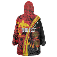 Papua New Guinea Independence Personalised Wearable Blanket Hoodie PNG Bagi and Lime Pot LT7 - Polynesian Pride