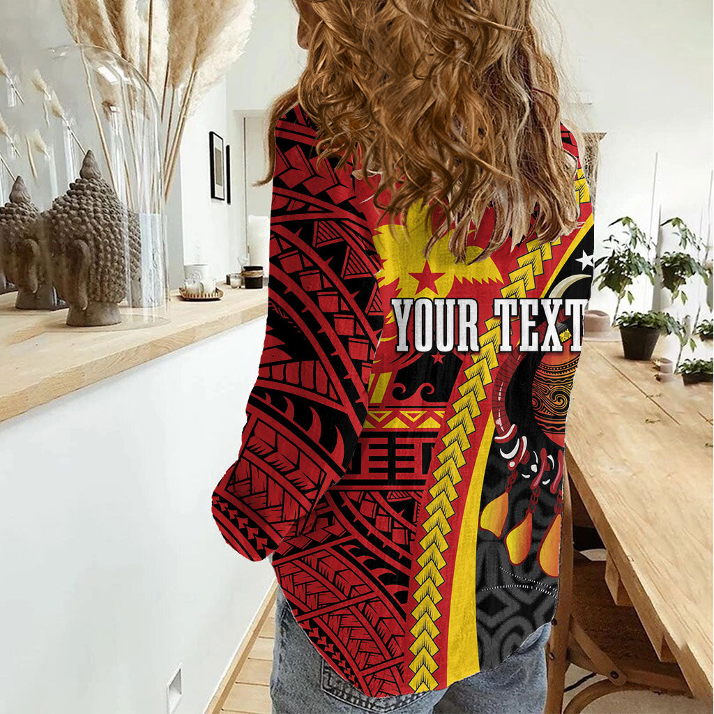 Papua New Guinea Independence Personalised Women Casual Shirt PNG Bagi and Lime Pot LT7 - Polynesian Pride