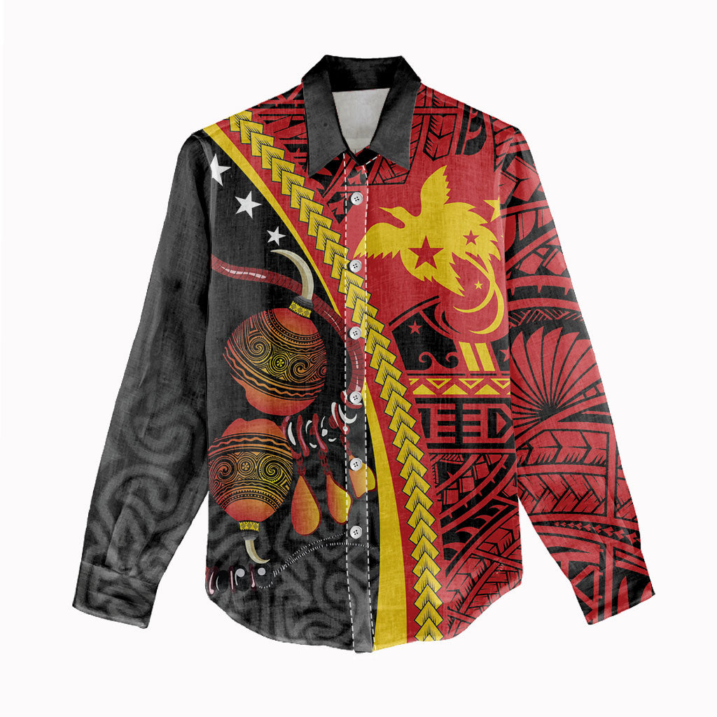 Papua New Guinea Independence Personalised Women Casual Shirt PNG Bagi and Lime Pot LT7 - Polynesian Pride