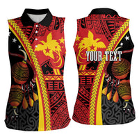 Papua New Guinea Independence Personalised Women Sleeveless Polo Shirt PNG Bagi and Lime Pot LT7 - Polynesian Pride