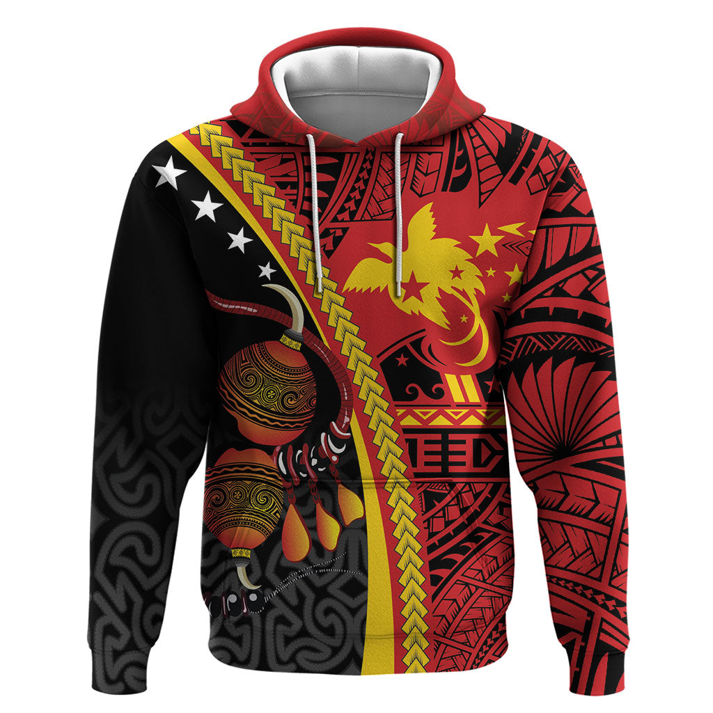 Papua New Guinea Independence Personalised Zip Hoodie PNG Bagi and Lime Pot LT7 Pullover Hoodie Black - Polynesian Pride